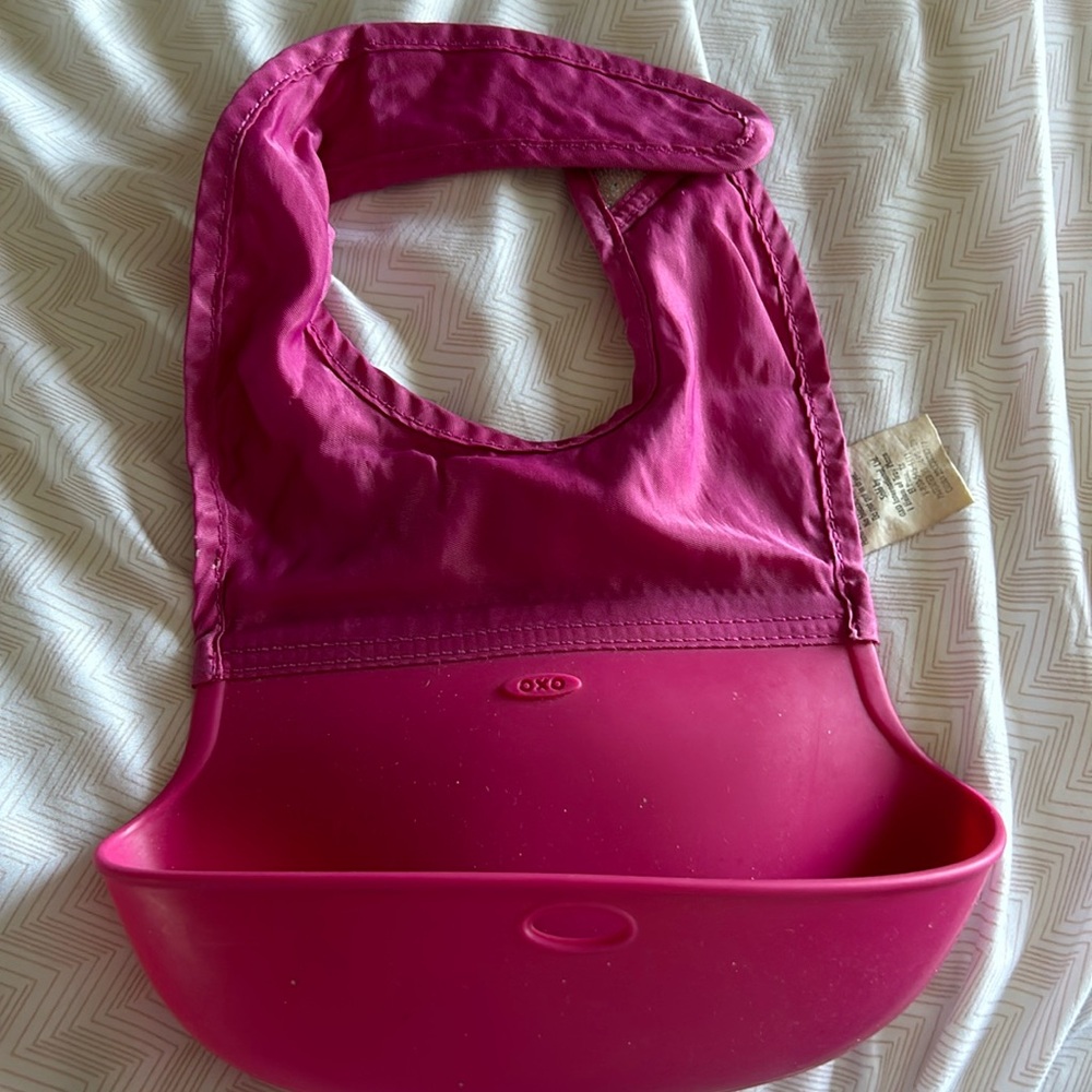 Machine Washable Pink OXO Toddler Bib